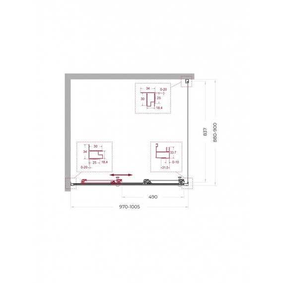 Душевое ограждение BelBagno 100x90 см UNO-195-AHF-31-100/90-P-NERO, чёрный матовый/матовое фото 2