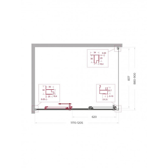 Душевое ограждение BelBagno 120x90 см UNO-195-AHF-31-120/90-P-NERO, чёрный матовый/матовое фото 2