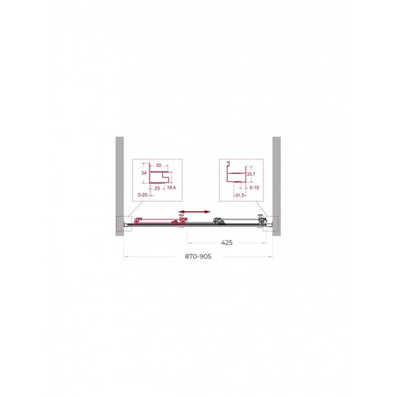 Душевая дверь BelBagno 90 см UNO-195-BF-3-90-C-Cr, хром/прозрачное фото 2