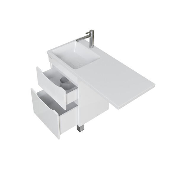 Тумба напольная с раковиной Grossman Вилар 110 см L (раковина Камилла-110) белый глянец фото 4