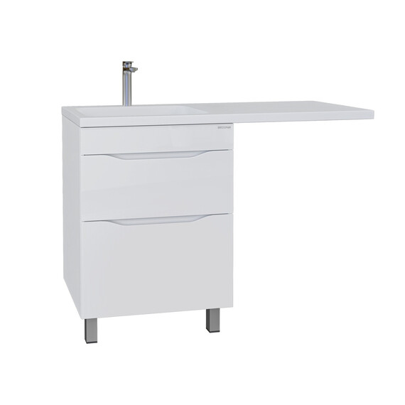 Тумба напольная с раковиной Grossman Вилар 120 см L (раковина Камилла-120) белый глянец фото 2