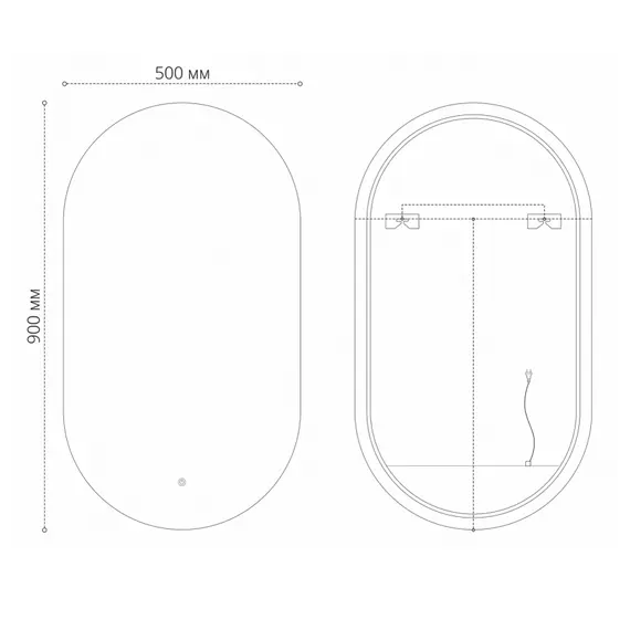 Зеркало Grossman Nero-промо 50 см 2450902, чёрный фото 3