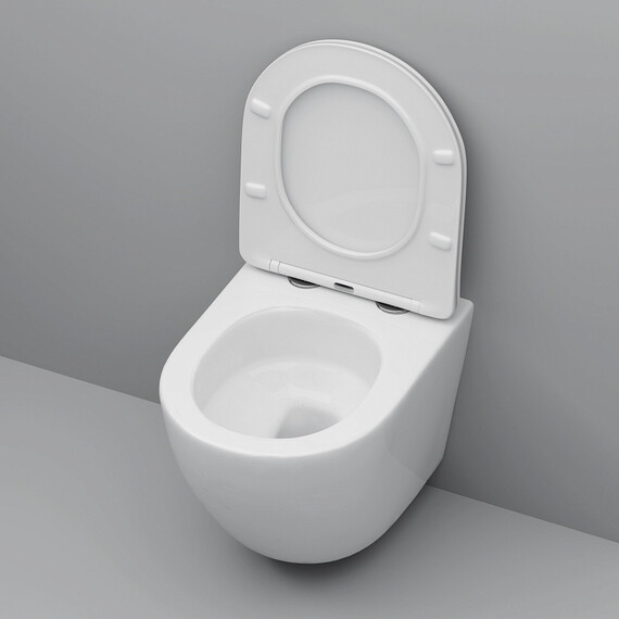 Унитаз подвесной безободковый AM.PM Like C801901SC с тонкой крышкой микролифт (Система смыва торнадо) фото 5