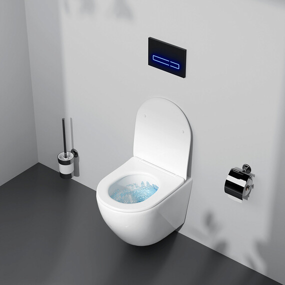 Унитаз подвесной безободковый AM.PM Like C801901SC с тонкой крышкой микролифт (Система смыва торнадо) фото 8