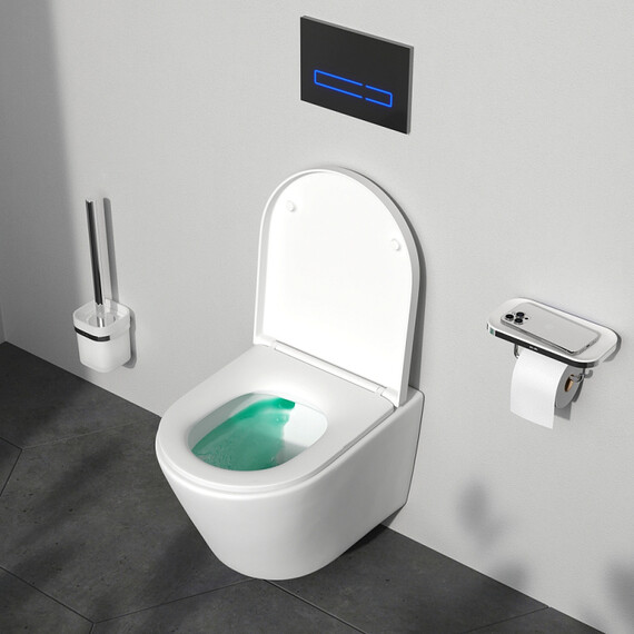 Унитаз подвесной безободковый AM.PM X-Joy C851900SC с крышкой микролифт (Система смыва торнадо) фото 11