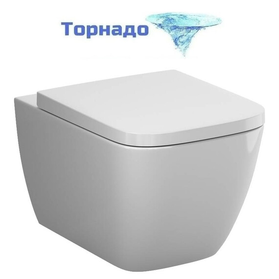 Унитаз подвесной безободковый AM.PM Gem C901901SC с быстросъемным сиденьем микролифт (Система смыва торнадо) фото 