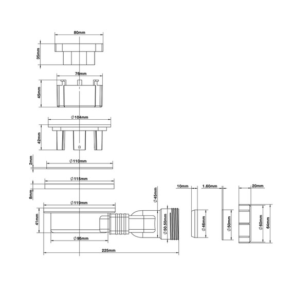 Сифон для для каменного душевого поддона Grossman GR-S91 фото 5