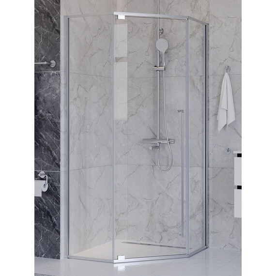 Душевое ограждение Cezares 100x100 см PLANE-P-1-100-C-CR (стекло 8 мм) хром/прозрачное фото 3