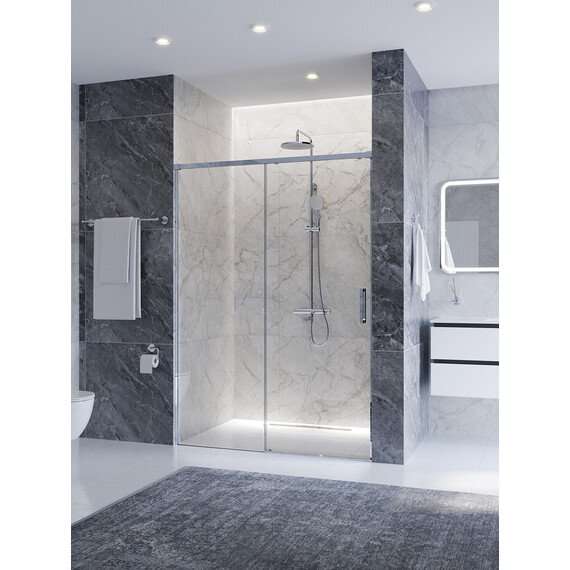 Душевая дверь Cezares 140 см PLANE-BF-1-140-C-CR, хром/прозрачное фото 