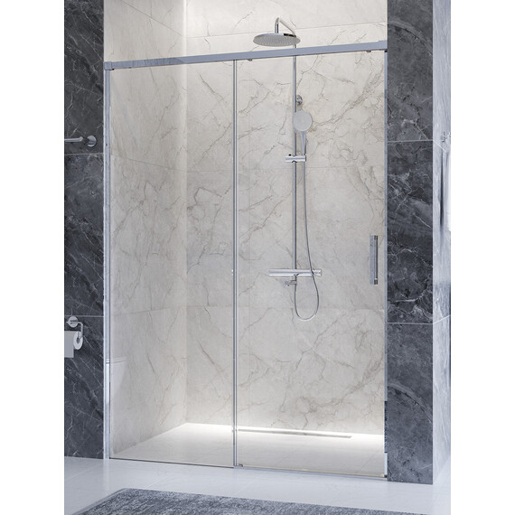 Душевая дверь Cezares 140 см PLANE-BF-1-140-C-CR, хром/прозрачное фото 3