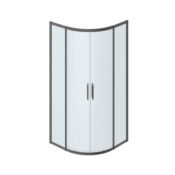 Душевое ограждение Cezares 90x90 см PLANE-R-2-90-C-GM, оружейная сталь/прозрачное фото 4