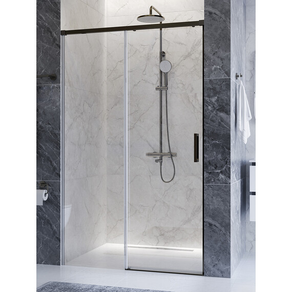 Душевая дверь Cezares 120 см PLANE-BF-1-120-C-GM, оружейная сталь/прозрачное фото 3