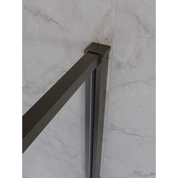 Душевое ограждение Cezares 100x100 см PLANE-P-1-100-C-GM (стекло 8 мм) оружейная сталь/прозрачное фото 6