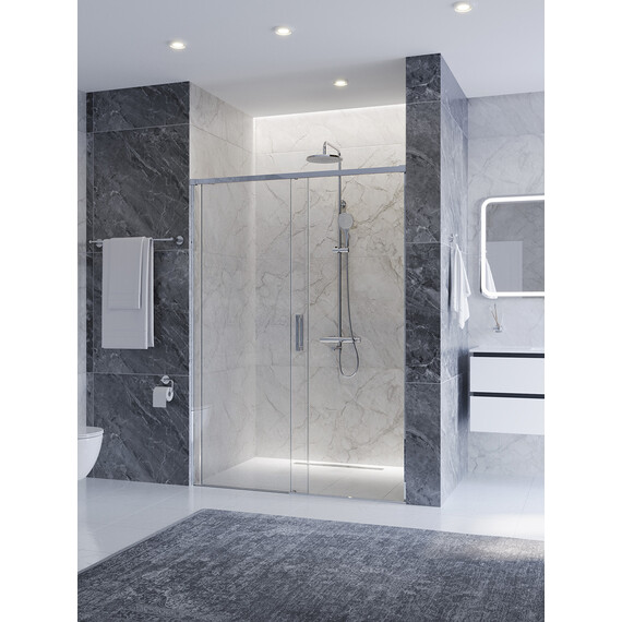 Душевая дверь Cezares 140 см PLANE-BF-1-140-C-CR, хром/прозрачное фото 2