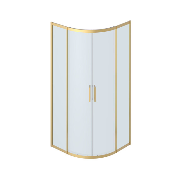 Душевое ограждение Cezares 90x90 см PLANE-R-2-90-C-BORO, брашированное золото/прозрачное фото 5