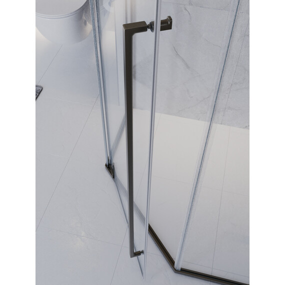Душевое ограждение Cezares 100x100 см PLANE-P-1-100-C-GM (стекло 8 мм) оружейная сталь/прозрачное фото 8