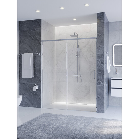 Душевая дверь Cezares 160 см PLANE-BF-1-160-C-CR, хром/прозрачное фото 