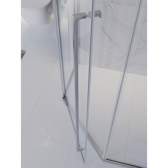 Душевое ограждение Cezares 100x100 см PLANE-P-1-100-C-CR (стекло 8 мм) хром/прозрачное фото 8