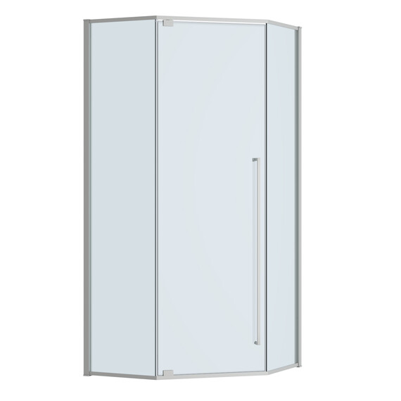 Душевое ограждение Cezares 90x90 см PLANE-P-1-90-C-IN (стекло 8 мм) сатин/прозрачное фото 4