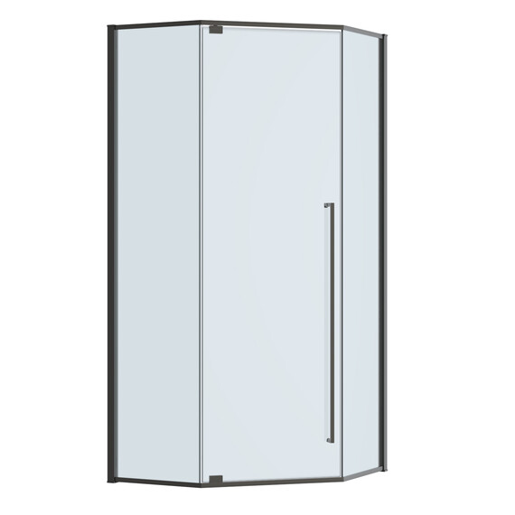 Душевое ограждение Cezares 100x100 см PLANE-P-1-100-C-GM (стекло 8 мм) оружейная сталь/прозрачное фото 4