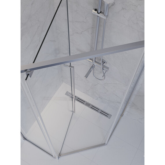 Душевое ограждение Cezares 100x100 см PLANE-P-1-100-C-CR (стекло 8 мм) хром/прозрачное фото 6