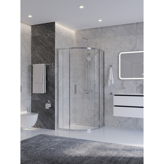 Душевое ограждение Cezares 90x90 см PLANE-R-2-90-C-CR, хром/прозрачное фото 2