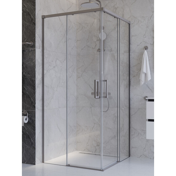 Душевое ограждение Cezares 100x100 см PLANE-A-2-100-C-IN, сатин/прозрачное фото 3