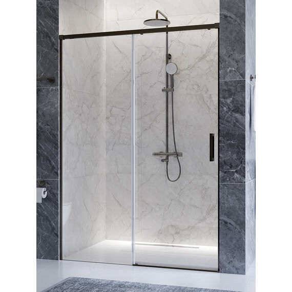 Душевая дверь Cezares 130 см PLANE-BF-1-130-C-GM, оружейная сталь/прозрачное фото 3