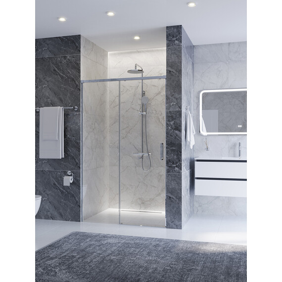 Душевая дверь Cezares 110 см PLANE-BF-1-110-C-CR, хром/прозрачное фото 