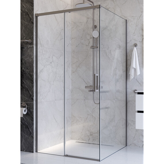 Душевое ограждение Cezares 100x100 см PLANE-A-1-100-C-IN, сатин/прозрачное фото 3