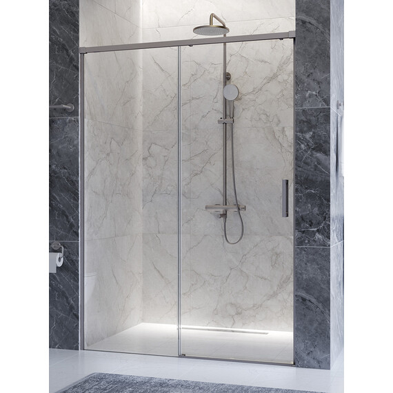 Душевая дверь Cezares 140 см PLANE-BF-1-140-C-IN, сатин/прозрачное фото 3