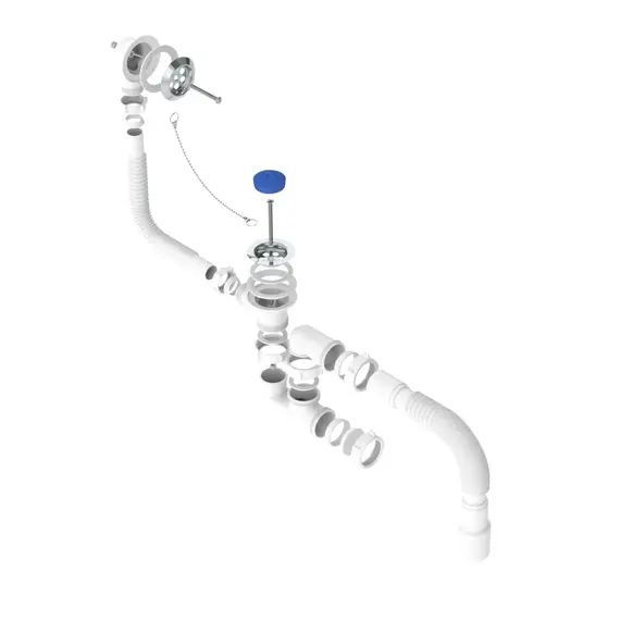 Сифон для ванны Niagara V255-TL 50 мм, металл фото 2