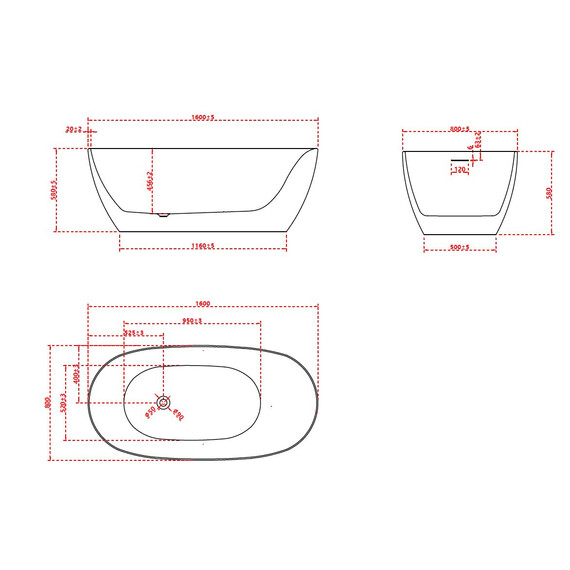 Ванна отдельностоящая Vincea 160x85 см VBT-601-1600 фото 5