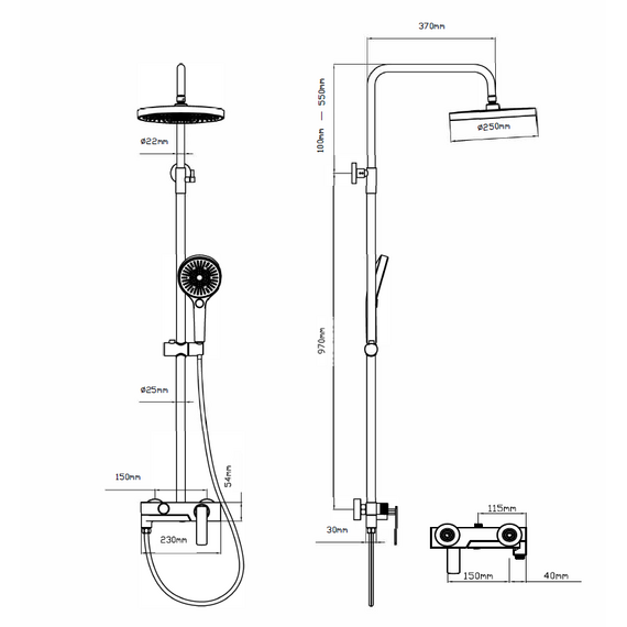 Душевая стойка Vincea VSFS-413MB, чёрный фото 6