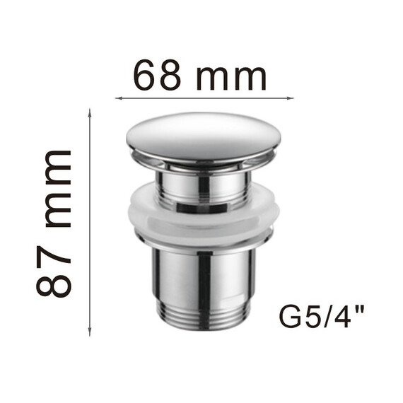 Донный клапан для раковины Haiba HB63 с переливом, хром фото 2