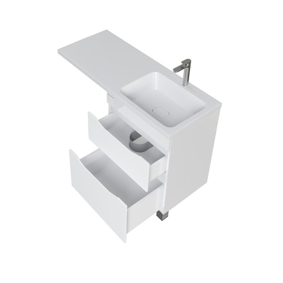 Тумба напольная с раковиной Grossman Вилар 120 см R (раковина Камилла-120) белый глянец фото 4