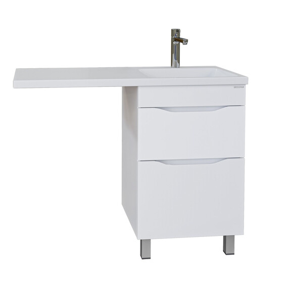 Тумба напольная с раковиной Grossman Вилар 110 см R (раковина Камилла-110) белый глянец фото 2