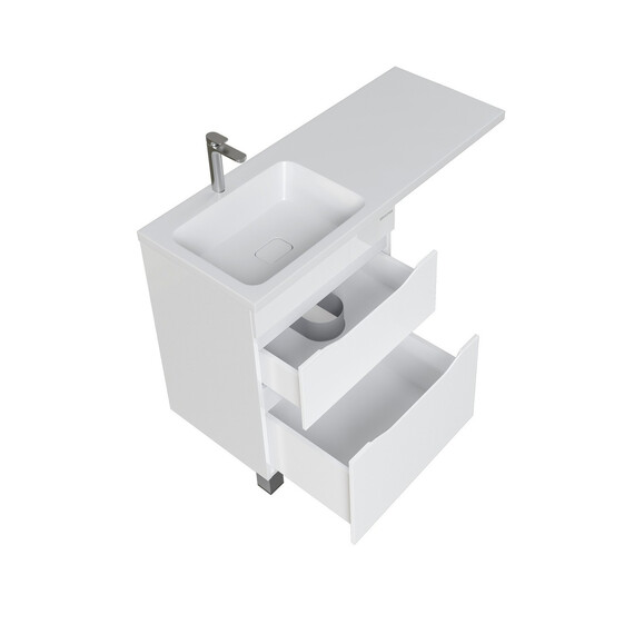 Тумба напольная с раковиной Grossman Вилар 120 см L (раковина Камилла-120) белый глянец фото 4