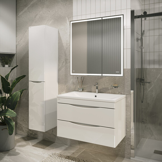 Пенал подвесной Grossman Виста 30 см 303068 L, белый глянцевый фото 4