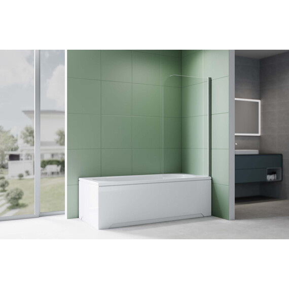 Шторка для ванны Aquatek 80 см AQ.BSRC.080.1GM, оружейная сталь/прозрачное фото 