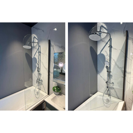 Шторка для ванны Aquatek 80 см AQ.BSRC.080.1GM, оружейная сталь/прозрачное фото 3