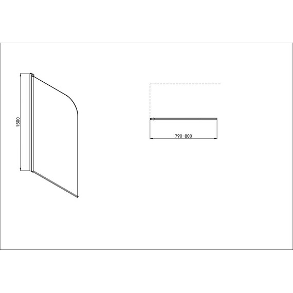 Шторка для ванны Aquatek 80 см AQ.BSRC.080.1CH, хром/прозрачное фото 4