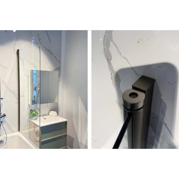 Шторка для ванны Aquatek 80 см AQ.BSRC.080.1GM, оружейная сталь/прозрачное фото 5