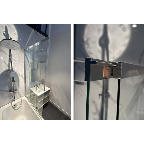 Шторка для ванны Aquatek 100 см AQ.BSS.100.1CH, хром/прозрачное фото 5