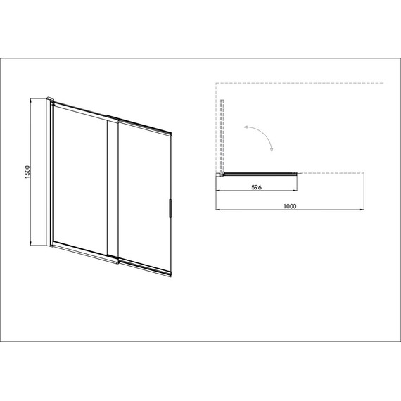 Шторка для ванны Aquatek 100 см AQ.BSS.100.1CH, хром/прозрачное фото 9