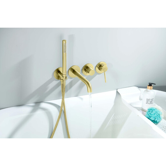 Смеситель для ванны Aquatek Европа AQ1344BG (со скрытой частью) золото шлифованное фото 4