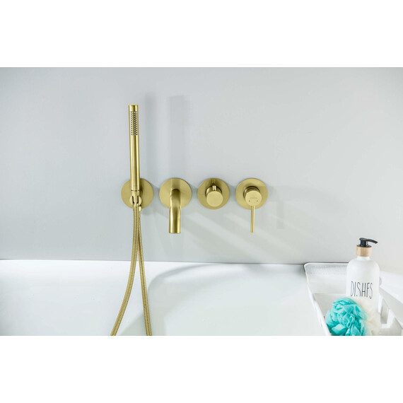 Смеситель для ванны Aquatek Европа AQ1344BG (со скрытой частью) золото шлифованное фото 6