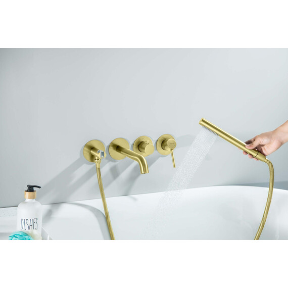 Смеситель для ванны Aquatek Европа AQ1344BG (со скрытой частью) золото шлифованное фото 7