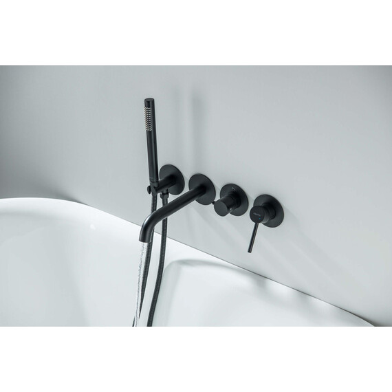 Смеситель для ванны Aquatek Европа AQ1344MB (со скрытой частью) чёрный матовый фото 5