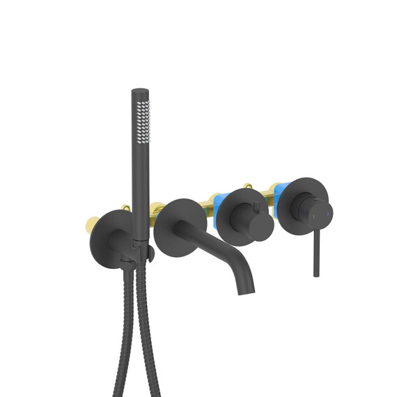 Смеситель для ванны Aquatek Европа AQ1344MB (со скрытой частью) чёрный матовый фото 3